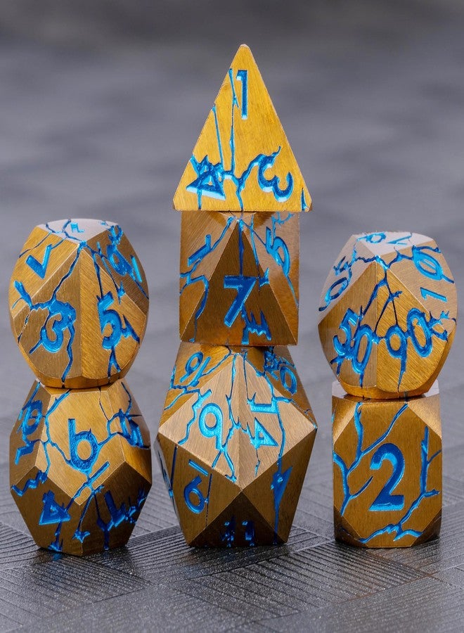 weyano Metal Dice Set for DND, RPG, D&D, Dungeons and Dragons with Cracks and Sharp Edges for Ages 15 and Up - Image 3